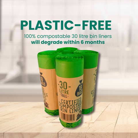 30L Compostable Waste Bags - 18 Pack