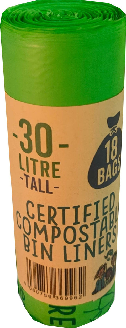 30L Compostable Waste Bags - 18 Pack