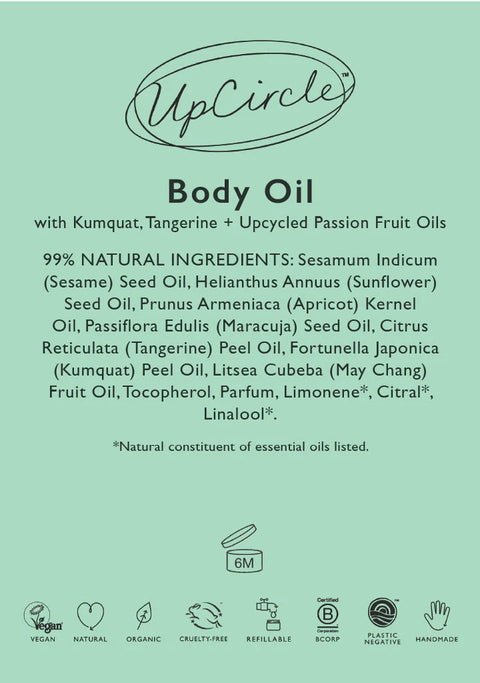 Upcircle - Passion fruit, Kumquat + Tangerine Body Oi Refill