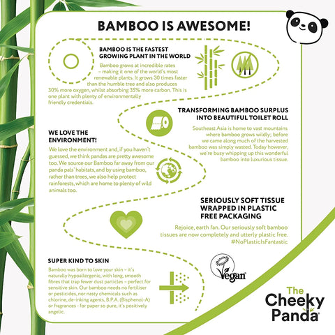 Cheeky Panda Bamboo Unwrapped Toilet Paper - Loose Roll