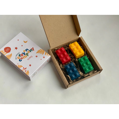 Building Bricks Set of 4 Vegan Crayons- The Natural Crayon Company