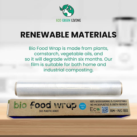 Compostable Cling Film – Recycled Packaging – 1 roll 30cm x 30m