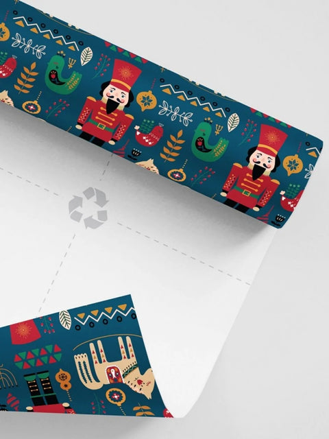 Curlicue Recycled Gift Wrap Paper - Christmas Themes