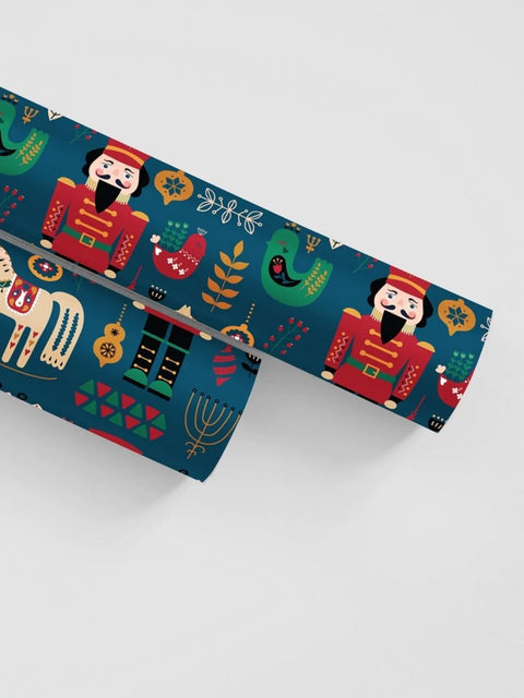 Curlicue Recycled Gift Wrap Paper - Christmas Themes