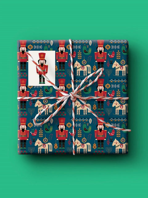 Curlicue Recycled Gift Wrap Paper - Christmas Themes