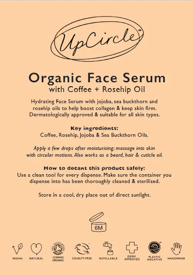 Upcircle - Organic Face Serum with Coffee + Rosehip Oil Refill