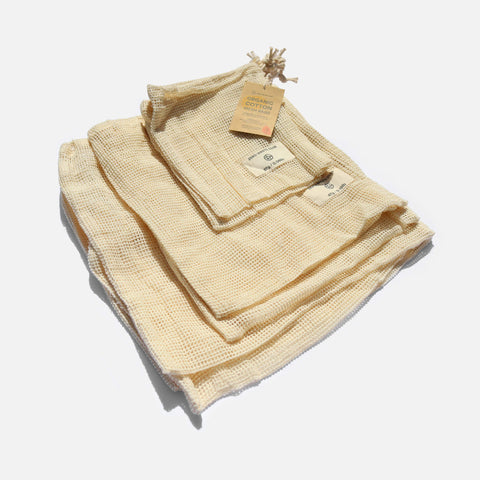 Organic Cotton Mesh Bags - Pack of 9