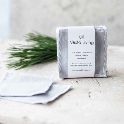 Vesta Living Reusable Cotton facial Wipes - Pack of 10