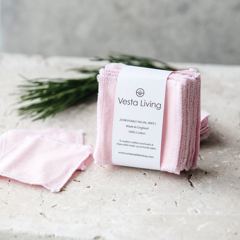 Vesta Living Reusable Cotton facial Wipes - Pack of 10