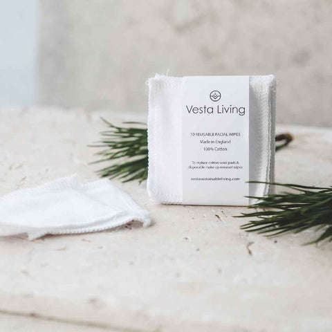 Vesta Living Reusable Cotton facial Wipes - Pack of 20
