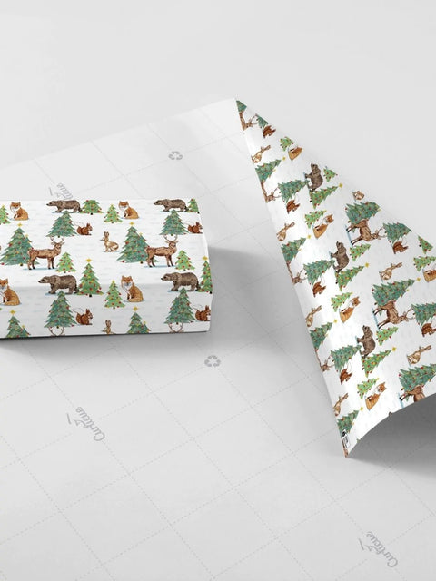 Curlicue Recycled Gift Wrap Paper - Christmas Themes