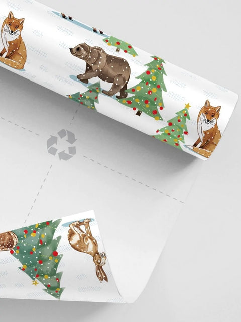 Curlicue Recycled Gift Wrap Paper - Christmas Themes