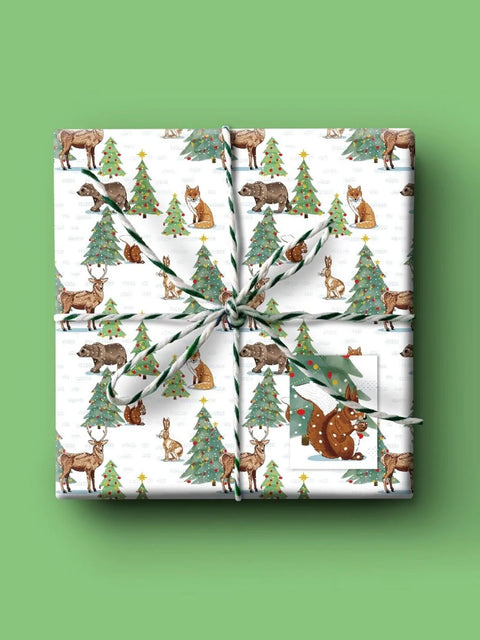 Curlicue Recycled Gift Wrap Paper - Christmas Themes