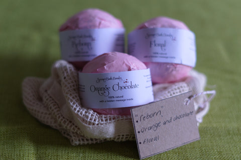 Organic Secret Bath Bombs + Hidden Message - Trio Gift Set