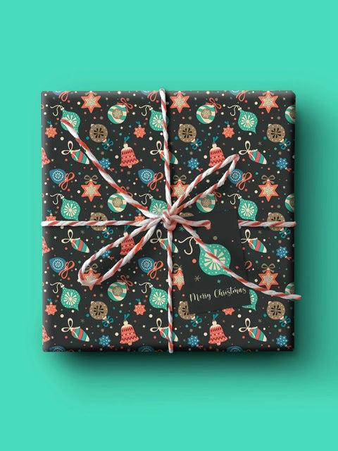 Curlicue Recycled Gift Wrap Paper - Christmas Themes