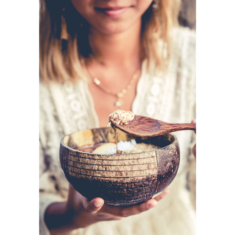 Eco-friendly Wooden Coconut Bowl & Spoon