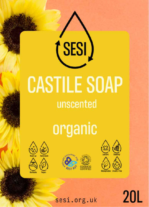 Organic Castile Soap - Unscented - BULK 5L