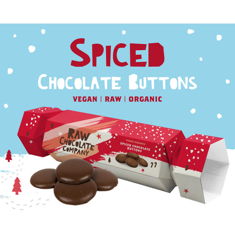 Organic Spiced Chocolate Buttons Cracker - Raw Chocolate Company