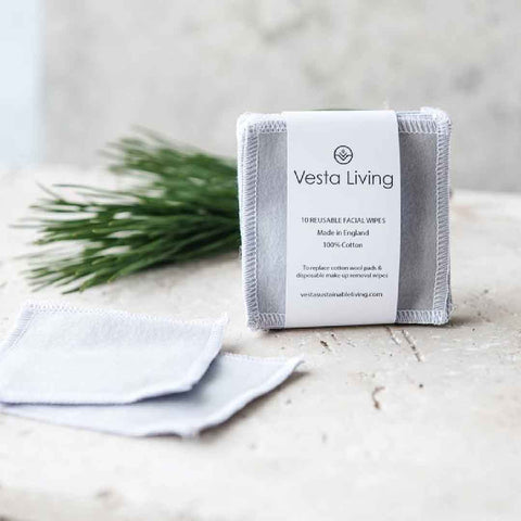 Vesta Living  Reusable Cotton facial Wipes - Pack of 10