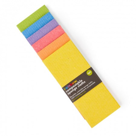 Compostable Sponge Cleaning Cloths - Rainbow - 4 Pack